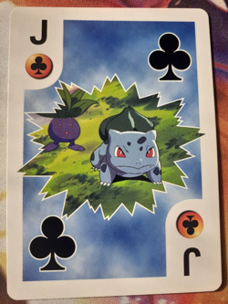 Bulbasaur and Oddish Jack of Clubs 1999 Bicycle Pokemon Playing Card LP (x1) - Image 1