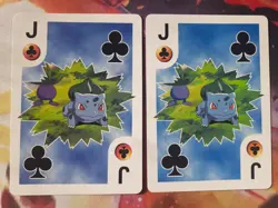 Bulbasaur and Oddish Jack of Clubs 1999 Bicycle Pokemon Playing Card LP (x1) - Image 2