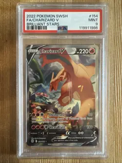 Charizard V 154/172 Brilliant Stars Alternate Art NM Pokemon Card PSA 9 - Image 1