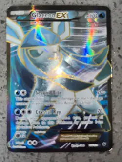 Pokemon tcg Glaceon EX 116/124 Fates Collide NM Full Art Ultra Rare Pokemon Card - Image 1