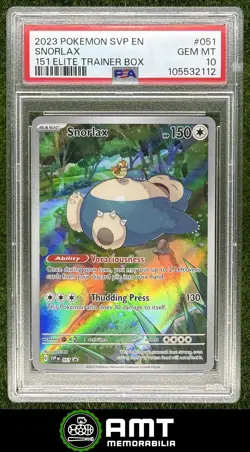 Snorlax PSA 10 2023 Pokemon Scarlet Violet Black Star 151 Elite Trainer #051 112 - Image 1