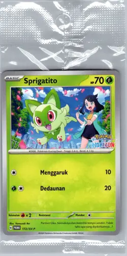 Sprigatito 172/SV-P Horizons Stamp - Indonesian - Pokemon Card - Sealed - Image 1