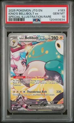 2025 POKEMON JTG EN-JOURNEY TOGETHER IONO'S BELLIBOLT ex #183 PSA GEM MT 10 - Image 1
