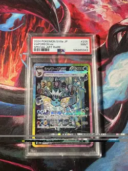2024 POKEMON JAPANESE SV8A-TERASTAL FEST EX SPECIAL ART RARE VAPOREON EX PSA 9 - Image 1