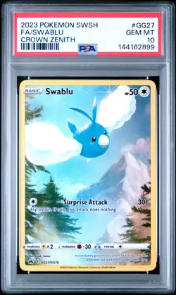 2023 POKEMON SWORD & SHIELD CROWN ZENITH #GG27 FULL ART/SWABLU PSA 10 - Image 1