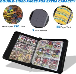 ULLTOON Portable 9-Pocket Trading Card Binder Holds 990 Cards with 55 Removab... - Image 5