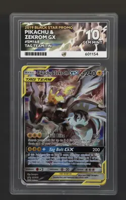 Pokemon Pikachu & Zekrom GX TCG Sun Moon Team Up SM168 Promo ACE 10 - Image 1