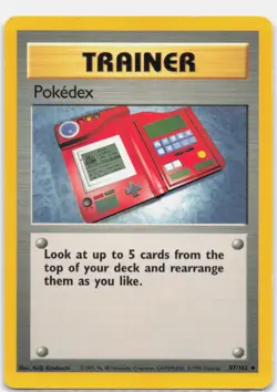 Pokedex 87/102 Uncommon Base Set Unlimited Pokemon Lightly Played - Image 1