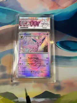 Ace 10 Espeon 033/131 Masterball Reverse Holo Prismatic Evolutions Pokemon Card - Image 1