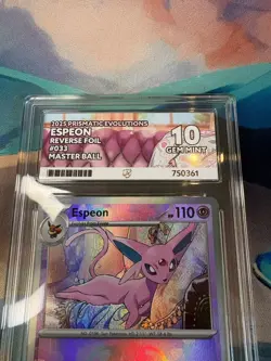 Ace 10 Espeon 033/131 Masterball Reverse Holo Prismatic Evolutions Pokemon Card - Image 2
