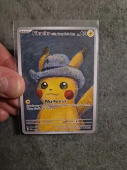 Pikachu & Charizard Grey Felt Hat Art Card Bundle Portrait Display Set - Image 3
