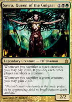 1x Savra, Queen of the Golgari Moderate Play MTG Magic - Kid Icarus - - Image 1