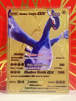 Lugia GX Gold Metal Pokemon Card Fan Art/Collectible/Gift HOT - Image 1