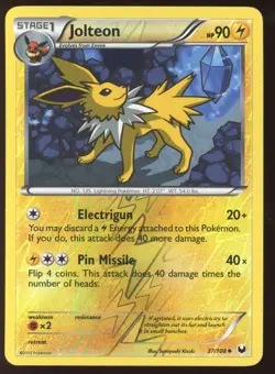 POKEMON Jolteon 37/108 - Black & White Dark Explorers Uncommon Reverse Holo - Image 4
