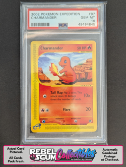 Charmander | 97/165 | Pokemon Expedition E-Reader | PSA10 GEM MT GRAIL! - Image 1