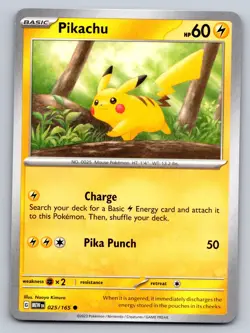 PIKACHU 025/165 COMMON 151 POKEMON NM - Image 1