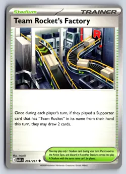 TEAM ROCKET'S FACTORY 203/217 UNCOMMON ME: ASCENDED HEROES POKEMON NM - Image 1