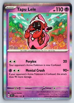 TAPU LELE 092/191 RARE SURGING SPARKS POKEMON HOLO NM - Image 1
