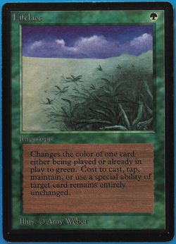 Lifelace Beta NM Green Rare MAGIC THE GATHERING MTG CARD (ID# 501410) ABUGames - Image 1