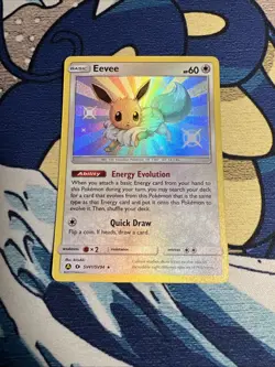 Shiny Eevee SV41/SV94 NM Rare Holo Hidden Fates Shiny Vault Pokemon Card! - Image 1