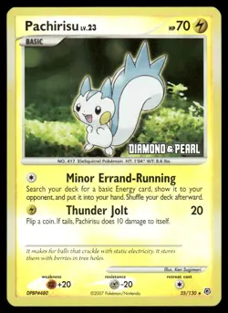 Pokemon Cards Pachirisu 35/130 Reverse Holo Diamond & Pearl Rare NM *2 - Image 1