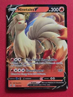 Ninetales V 026/192 Rebel Clash NM Ultra Rare Pokemon Card - Image 1