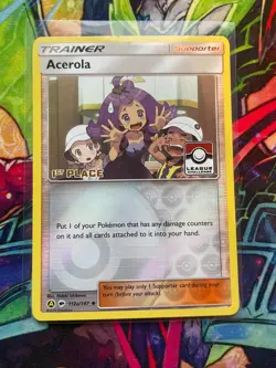 Acerola 112A/147 1st Place Stamp Alt Art Burning Shadows Pokemon Card League Nm - Image 1