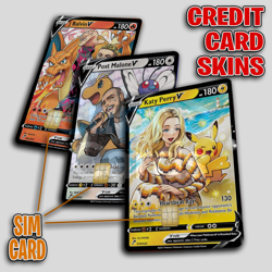 Pokemon P25 Katy Perry Post Malone J Balvin | Credit Card Skin/Sticker | 3 Pack - Image 1