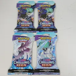 Pokemon TCG Chilling Reign Sleeved Booster Pack Lot Of 4 - Image 1