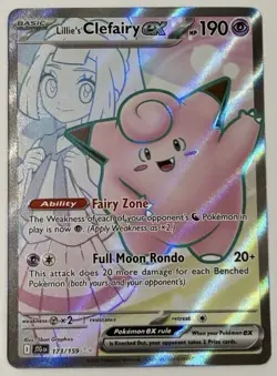 Lillie’s Clefairy EX 173/159 Journey Together Series Ultra Rare Pokemon TCG NM/M - Image 1