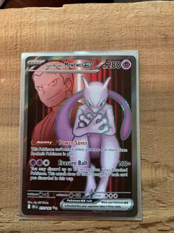 Team Rockets Mewtwo EX 213/182 Destined Rivals Card Nm/ Near Mint Pack Fresh - Image 1