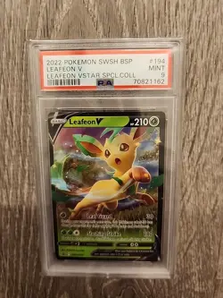 2022 POKEMON SWSH BLACK STAR PROMO LEAFEON VSTAR SPECIAL COLL LEAFEON V PSA 9 - Image 1