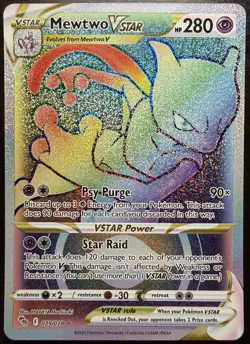 Pokemon TCG Mewtwo VStar Pokemon Go 079/078 Rainbow Secret Rare NM/M - Image 1