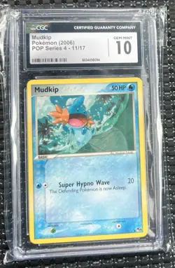 2006 Pokemon TCG English POP Series 4 MUDKIP 11/17 CGC 10 GEM MINT - Image 1
