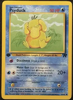 Psyduck 65/82 1st Edition Team Rocket Non-Holo Pokemon - NM+ RARE - Image 1