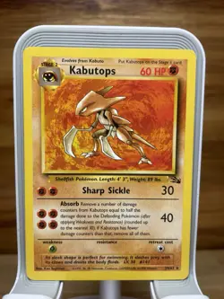 Pokemon TCG Fossil Kabutops 24/62 Rare Unlimited WOTC 1999 - Image 1