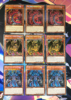Sacred Beasts 9-Card Set (Uria Hamon Raviel) x3 SGX3 Secret Rare YuGiOh Playset - Image 1