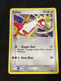 Pokemon Latias 4/10 Holo Rare 2004 Trainer Kit EX Series TCG Card MP SWIRL - Image 1