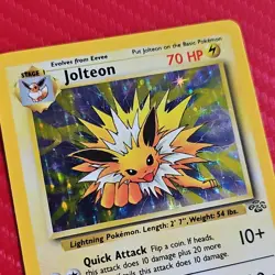 Pokemon 1999 Jolteon Jungle 4/64 Holo Rare Unlimited English TCG Card NM - Image 2