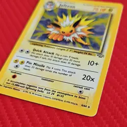 Pokemon 1999 Jolteon Jungle 4/64 Holo Rare Unlimited English TCG Card NM - Image 4