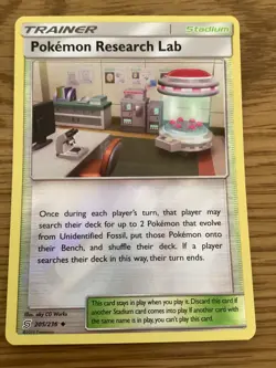Pokemon Research Lab Pokemon Card 205/236 R/Holo- Used -Sun & Moon-Unified Minds - Image 1