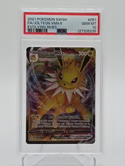 2021 Pokemon Jolteon VMAX 051/203 Evolving Skies PSA 10 Gem Mint - Image 1