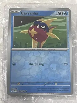 Pokemon - Carvanha - 046/197 - Obsidian Flames - Reverse Holo - NM/M - Image 1