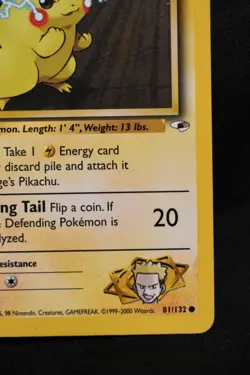 Lt. Surge's Pikachu 1st Edition 81/132 NM Gym Heroes Regular Common Pokemon TCG - Image 4