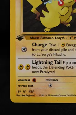 Lt. Surge's Pikachu 1st Edition 81/132 NM Gym Heroes Regular Common Pokemon TCG - Image 5