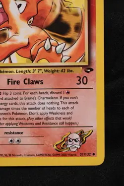 Blaine's Charmeleon 1st Edition 31/132 NM Gym Challenge Uncommon Pokemon TCG - Image 4