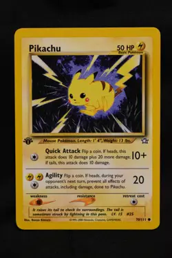 Pikachu 1st Edition 70/111 NM Neo Genesis Regular Common Pokemon TCG Near Mint - Image 1