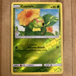 Pokemon TCG Caterpie 1/147 Reverse Holo Common SM Burning Shadows NM - Image 1