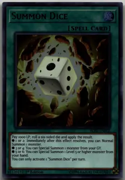 Summon Dice Ultra Rare Battles of Legend: Relentless Revenge BLRR-EN002 LP - Image 1