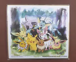 Pokemon Pikachu Eevee Evolutions Shikishi Art Board Card 2019 BANDAI Nintendo - Image 1